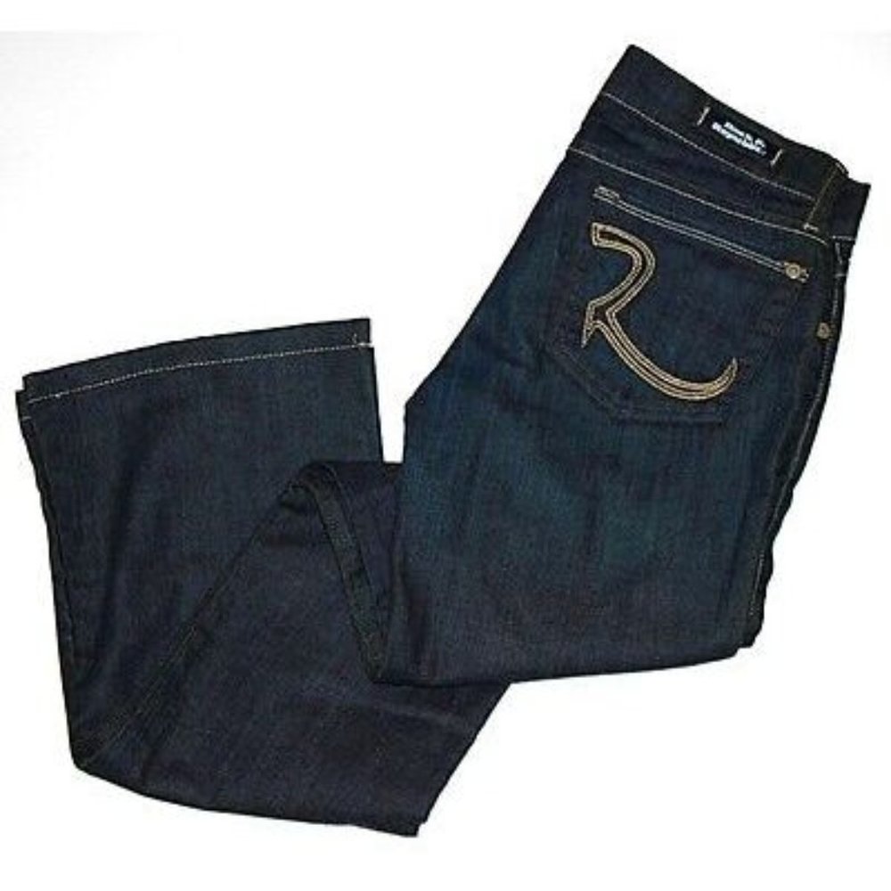 ROCK & REPUBLIC Denim JEANS Kiedis KRYPTON Fonce BOOTCUT Made in USA 27 $225